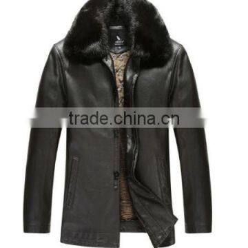 New men's casual thin section of sheep skin leather jacket