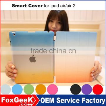 2015 new Smart Cover for ipad air /air 2 Fashion protective Cover for ipad air beautiful color and wake up /Sleep function