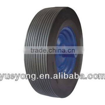 4.00-8 flat free wheel/polyurethane wheel/metal rim PU foam wheel/