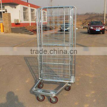 Three Sides Metal Wire Open Front Roll Containers With Heavy Duty