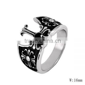 SRR0010 Fashionable Jewelry Skull Ring Stainless Steel Cross Ring Celtic Jewellery