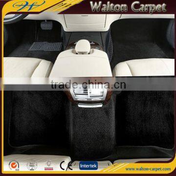 Black high end velvet anti slip TPR backing cut pile car mat