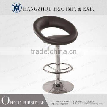 HC-K128 Height Adjustable Black Leather Barber Stool