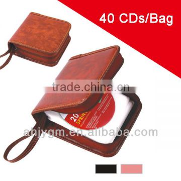 Popular Black/Brown Color Plastic 40 CD Bag/Case