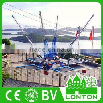 Four Person Kids Bungee Jumps With Springs Mall Entertainment Rides