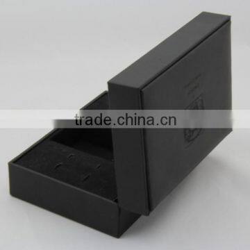 Custom Made Black Leather Gift Packaging Box With Embossing Logo , Accept OEM / ODM Order photo-3