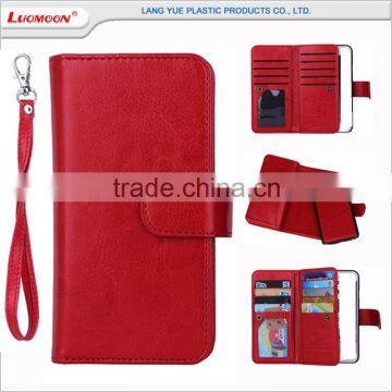 Universal Flip Separable PU/Genuine Leather Wallet Mobile Phone Case