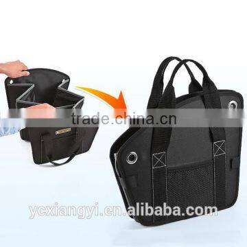 Double-Compartment Sturdy Handle Back Car Organizer , Large Car Trunk Organizer