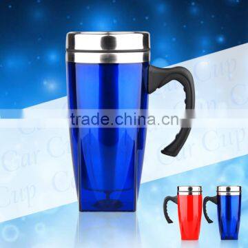 450ml Travel Auto Drinking Mug with handle & lid