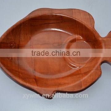 Fish shape of wooden anb bamboo serving plate