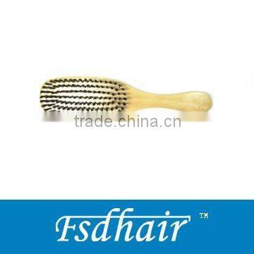 Wooden boar bristles hair brush