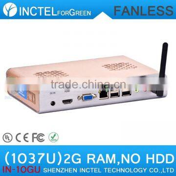 Fanless Mini PC Systems full alluminum with Intel Celeron dual core C1037U