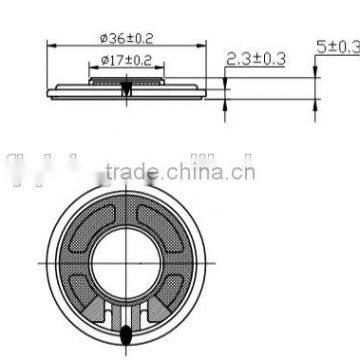 China Speaker Manufacturer 36MM 8ohm Speaker Parts
