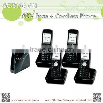 SC-8104-GH 2.4G x 4 via GSM Base Unit with 1SIM card GSM Handset Phone Cordless