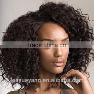 Short black curly lace front wig for black women