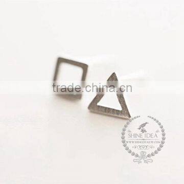 925 sterling solid silver hollow triangle and hollow square earring stud fashion women earrings 6730611