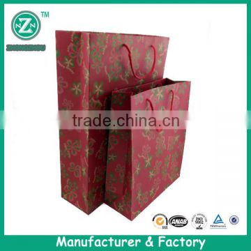 Customize classic flower kraft paper bag for girl shopping