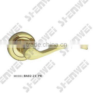 BA02-23 PB brass door handle on rose