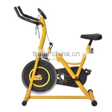 Soozier Upright Stationary Exercise Cycling Bike w/ LCD Monitor - Yellow and Black