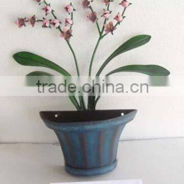 wall mounted flower pot, wrought iron flower pot holders, metal wall flower pot holder