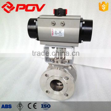 Flanged V type pneumatic ball valve DN200 china manufacturer