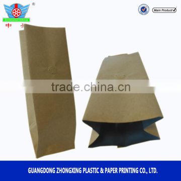 Customized kraft paper side gusset foil coffee bag with valve