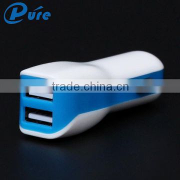 fast charging high quality 2 port charger in car factory direct supply mobile phone 2 in 1 usb car charger