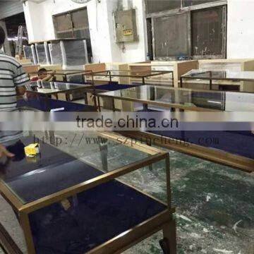 Customized Metal Material Luxury Glass Watch Jewelry Lighting Display Cabinets