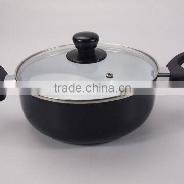 5Pcs Black Cooking Pot Ceramic Non-Stick Coating Aluminum Cookware Set