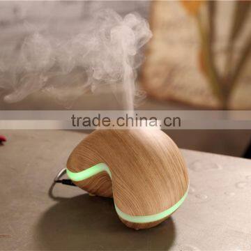 cashew nut shape 7 colors led lights electric wooden aroma diffuser