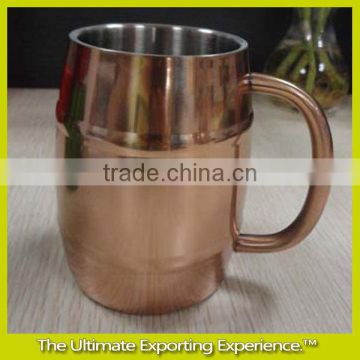 16OZ electronical copper coated cup,double wall stainless steel electronical copper coated cup,stainless steel coffee cup