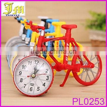 New Quartz Analog Travel Desk Alarm Clock Bicycle Bike Model Battery Operated