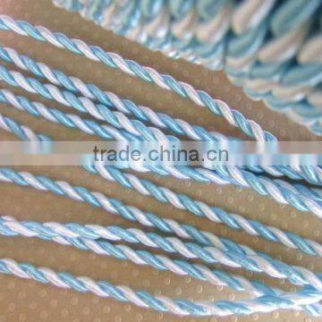 Twist Cord Trim 2mm/Braid/Trimming/String/Band/Gift/White T116-Baby Blue