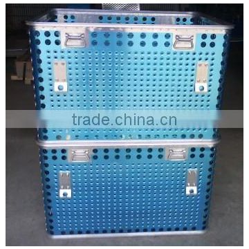 Aluminum sterilization container, medical container, hospital use container