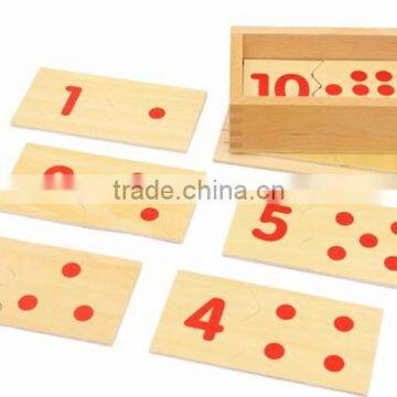Wooden Dominos Baby Early Childhood Education Montessori Number and Counter Match-up Puzzle photo-2