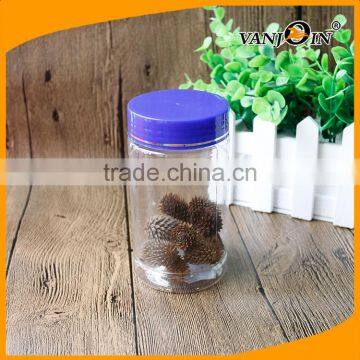 300ml PET Clear Plastic Medicinal Herbs Bottle With Blue Screw Lids photo-3