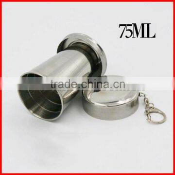Wholesale stainless steel folding cup folding telescopic cup outdoor folding cup 304 folding cup camping climbing on foot