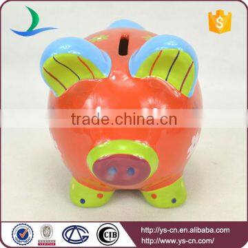 2015 Popular Unique Ceramic Red Piggy Coin Bank for Baby photo-2