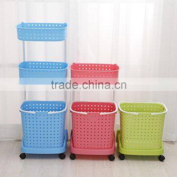 Plastic Household laundry basket clothing barrels Laundry Basket Sorter Care Rolling Cart