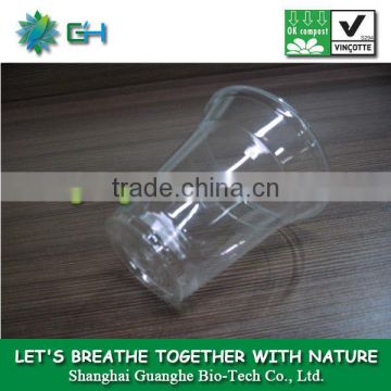 transparent drink cup 100% biodegradable plastic PLA