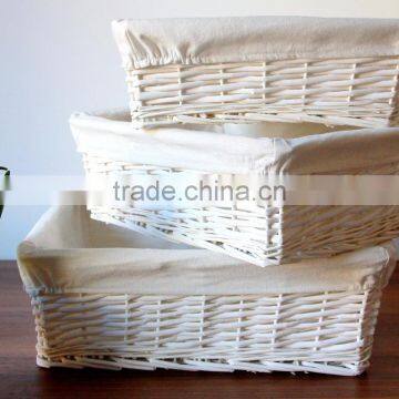 New White Wicker Storage Collection Display Gift Hamper Basket