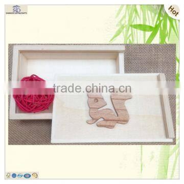 Cute Decorating Painted Square Wooden Chocolate Gift Box photo-4
