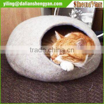 Felt Cat Cave Handmade Indoor 100% Wool Cat Bed photo-3