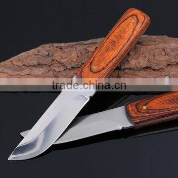 Custom Outdoor Stainless Steel Wood Handle Folding Pocket Knife photo-6