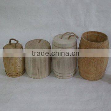 Customize Round Mouth Wooden Tea Packing Cans,coffee Beans Storage Box