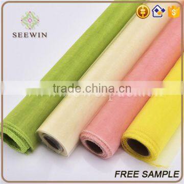 Packing Decorative Cheap Tulle 100% Pure Silk Organza Fabric photo-4
