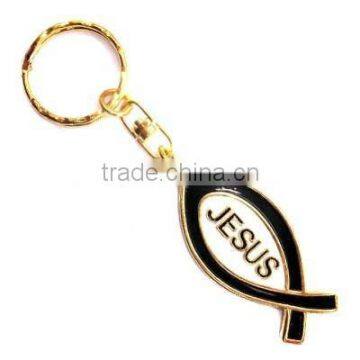Zinc alloy keychain with gold plating