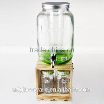 Hot Sale Green Painting Yokrshire Dispenser and Mason Jar Set photo-2