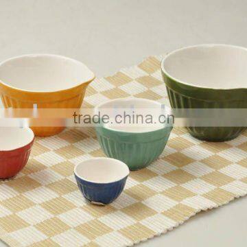 5pcs solid color ceramic measuring cup