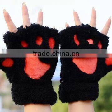 china supplier warm very thick cartoon bear paw gloves